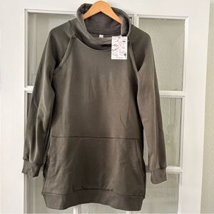 NWT Olive Fleece Lined Harbor Snap Pullover